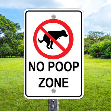 12"x 18" Aluminum Sign: No Poop Zone