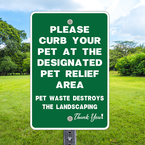 12"x 18" Aluminum Sign: Curb- Landscaping