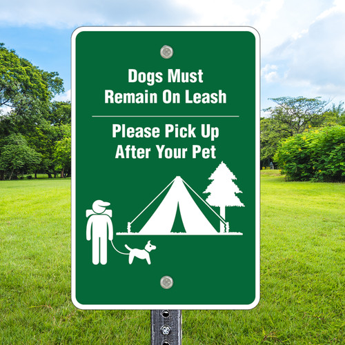 12"x 18" Aluminum Sign: Camp Leash