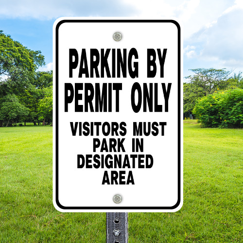 12"x 18" Aluminum Sign: Parking by Permit Only