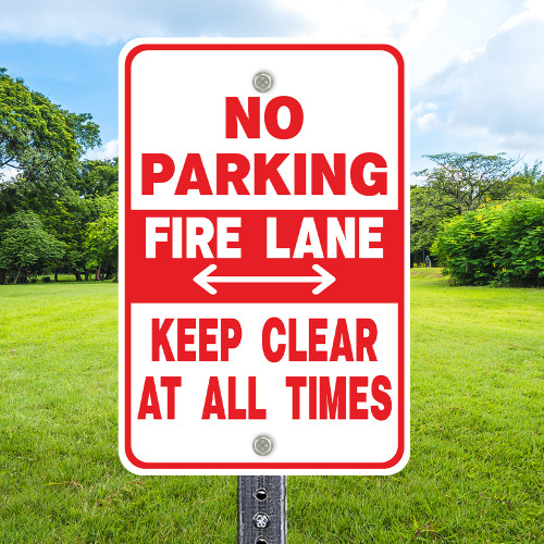 12"x 18" Aluminum Sign: No Parking Fire Lane Keep Clear