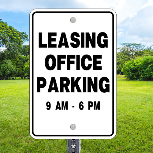 12"x 18" Aluminum Sign: Leasing Office Parking
