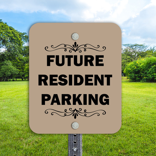 10"x 12" Aluminum Sign: Future Resident Parking (Blk)