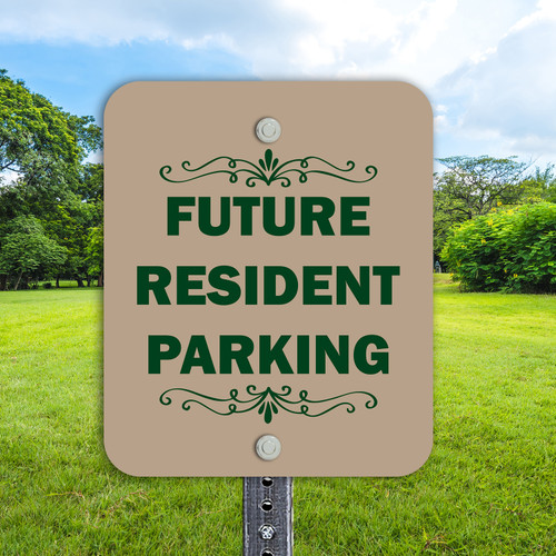 10"x 12" Aluminum Sign: Future Resident Parking (Grn)