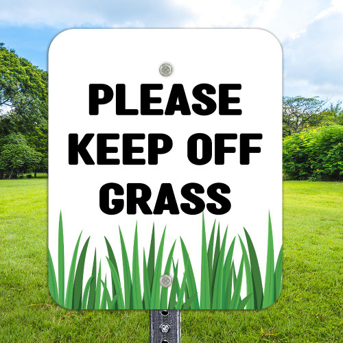 10"x 12" Aluminum Sign: Keep Off Grass