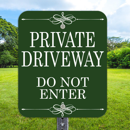 10"x 12" Aluminum Sign: Private Driveway Do Not Enter