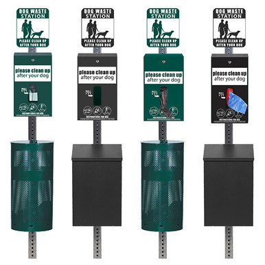 Aluminum Dog Waste Station - Choose Your Bag Type