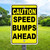 12"x 18" Aluminum Sign: Caution Speed Bumps