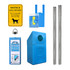 Tie Handle Dispenser Set with Dispenser, Yellow Sign, Trash Bin, Galvanized Steel Posts and Word Lock Tie Handle Dispenser Set with Dispenser, Yellow Sign, Trash Bin, Galvanized Steel Posts and Word Lock