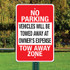 12"x 18" Aluminum Sign: No Parking Vehicles Will Be Towed