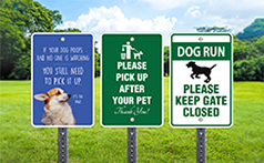 Dog Waste and Dog Park Signs