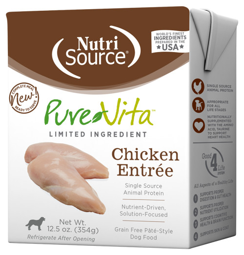 Nutrisource Pure Vita Limited Ingredient Chicken Entrée Wet Dog Food