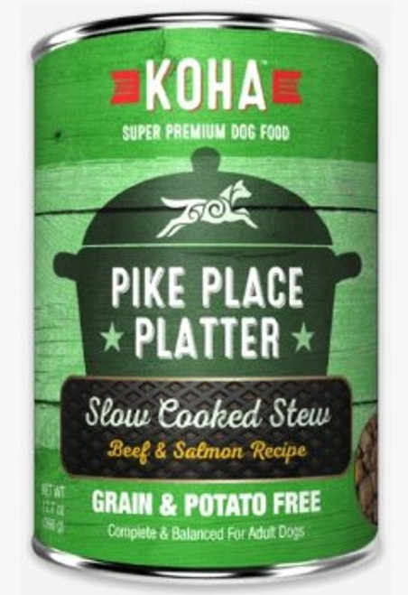 Koha Pike Place Platter Slow Cooked Beef & Salmon Recipe Canned Dog Food
