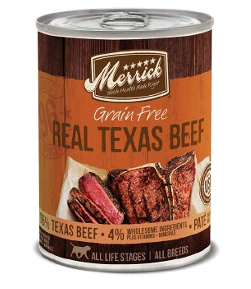 Merrick Grain-Free 96% Real Texas Beef Dinner Canned Dog Food