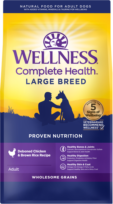 Wellness Complete Health Large Breed Adult Deboned Chicken & Brown Rice Recipe Dry Dog Food 30 lb