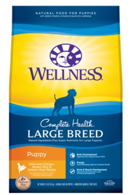 Wellness Complete Health Large Breed Puppy Deboned Chicken & Brown Rice Recipe Dry Dog Food 30 lb
