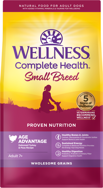 Wellness Complete Health Small Breed Senior Deboned Turkey & Peas Recipe Dry Dog Food 4 lb