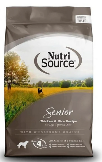 Nutrisource Chicken & Rice Recipe Senior Dry Dog Food 26 lb