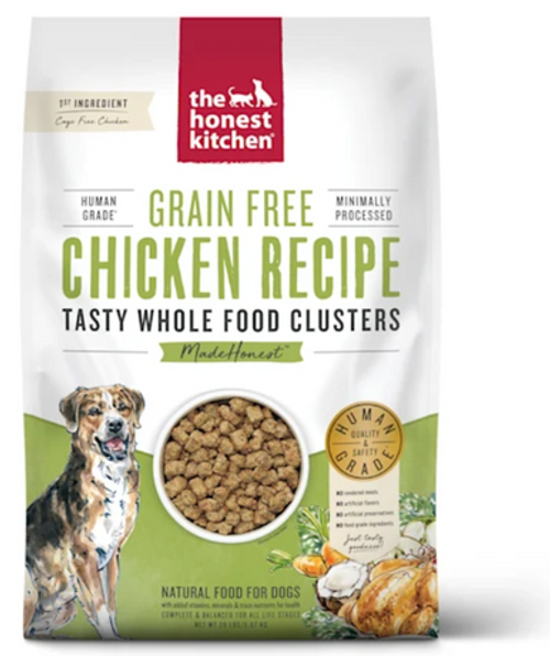 The Honest Kitchen The Whole Food Clusters Chicken Recipe Grain-Free Human Grade Natural Dry Dog Food