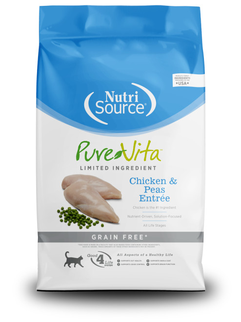Nutrisource Pure Vita Limited Ingredient Chicken & Peas Entrée Grain-Free Dry Cat Food
