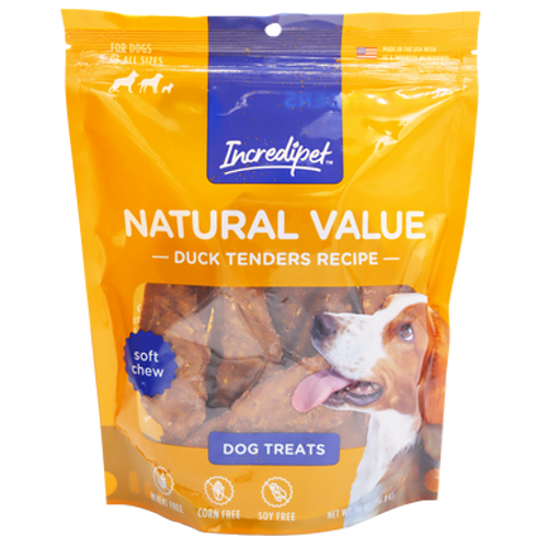 Incredipet Natural Value Duck Tenders Recipe Dog Treats 14 oz