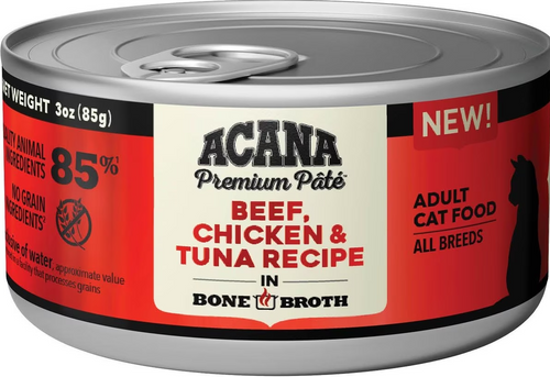 Acana Premium Pate, Beef, Chicken & Tuna Recipe Wet Food for Adult Cats