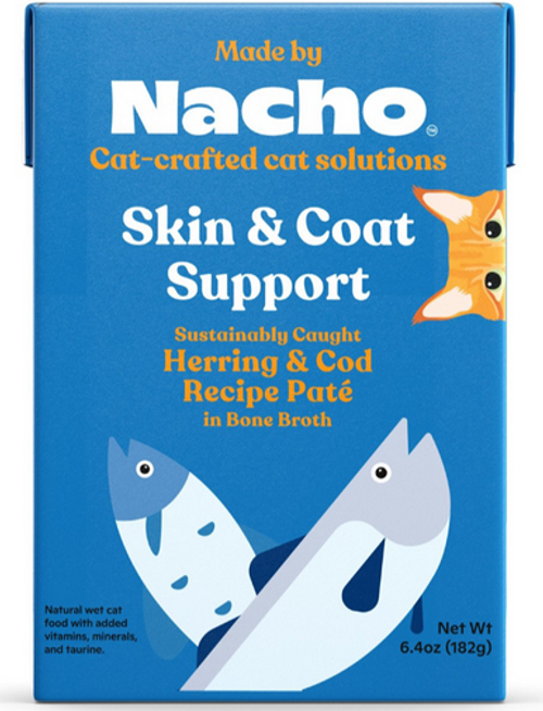 Made By Nacho Skin & Coat Support Wild Caught Herring & Cod Recipe Pate in Bone Broth for Cats