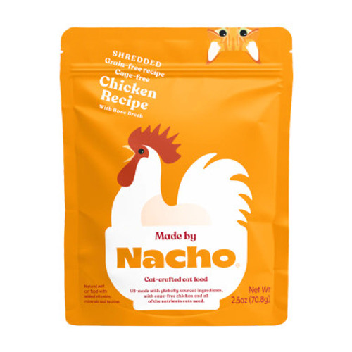 Made By Nacho Grain-Free Shredded Cage-Free Chicken Recipe with Bone Broth Wet Cat Food Pouch