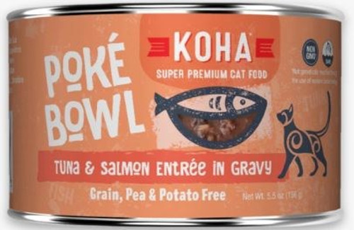Koha Poke Bowl Tuna & Salmon Entrée in Gravy for Adult Cats