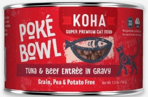 Koha Poke Bowl Tuna & Beef Entrée in Gravy for Adult Cats