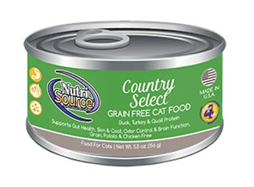 Nutrisource  Country Select with Duck, Turkey & Quail Grain-Free Canned Cat Food