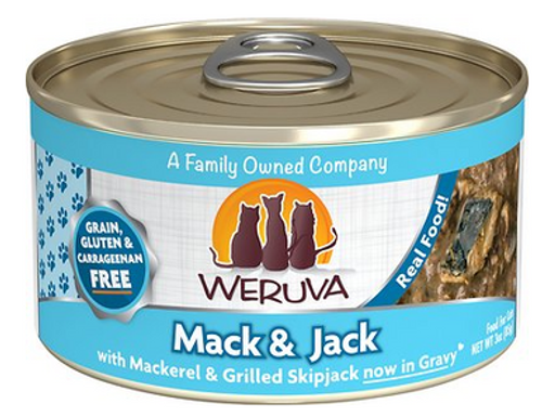 Weruva Mack & Jack with Mackerel & Grilled Skipjack in Gravy Grain-Free Canned Cat Food