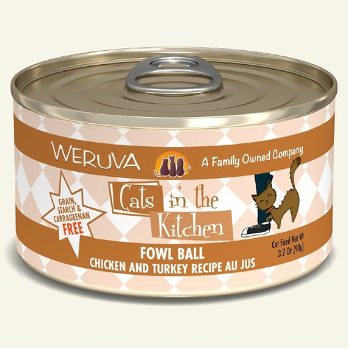 Weruva Cats in the Kitchen Fowl Ball Chicken & Turkey Au Jus Grain-Free Canned Cat Food