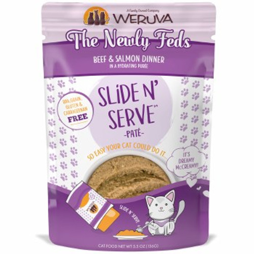 Weruva Slide N' Serve The Newly Feds Beef & Salmon Dinner Pate Grain-Free Cat Food Pouch
