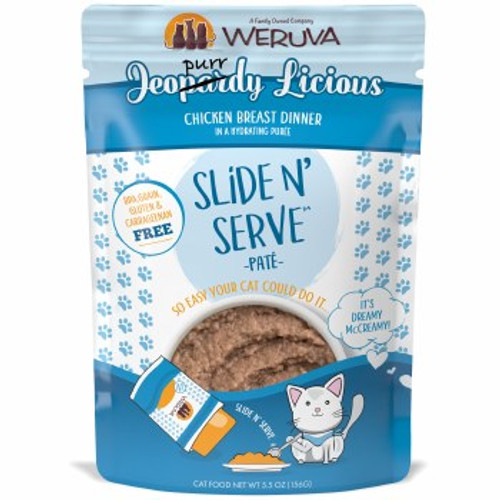 Weruva Slide N' Serve Jeopurrdy Licious Chicken Dinner Pate Grain-Free Cat Food Pouch