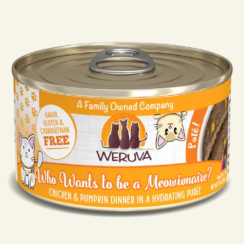 Weruva Classic Cat Who wants to be a Meowinaire? Chicken & Pumpkin Pate Canned Cat Food