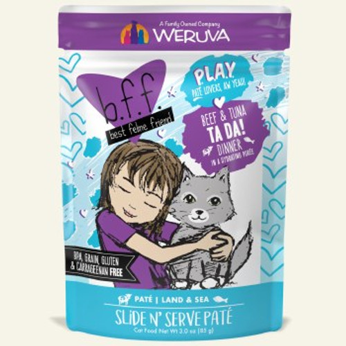 Weruva B.F.F. Play Pate Lovers Beef & Tuna Ta Da Wet Cat Food Pouch