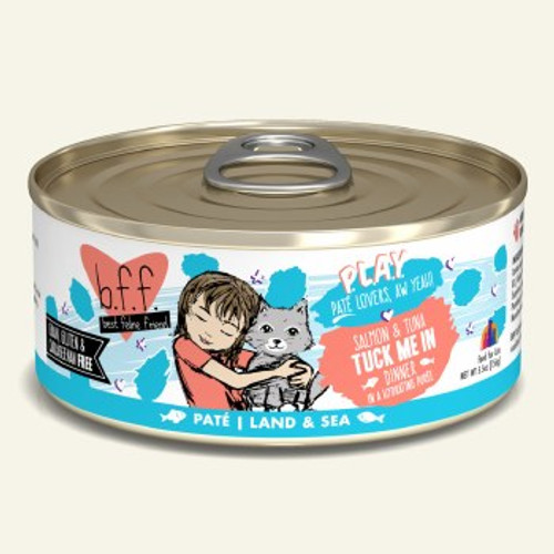 Weruva B.F.F. Play Pate Salmon & Tuna Tuck Me In Dinner in a Hydrating Puree Canned Cat Food