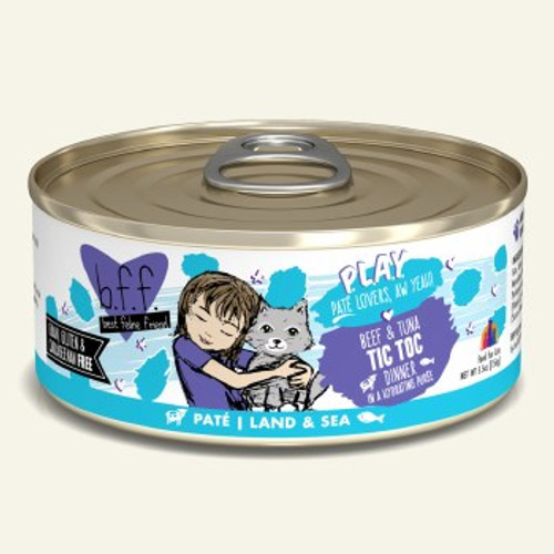 Weruva B.F.F. Play Pate Beef & Tuna Tic Toc Dinner in a Hydrating Puree Canned Cat Food