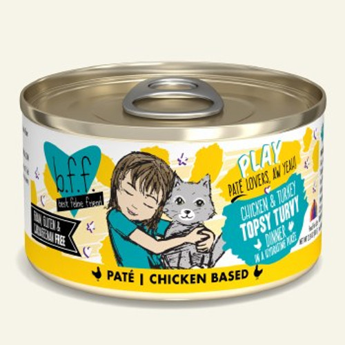 Weruva B.F.F. Play Pate Lovers Chicken & Turkey Topsy Turvy Canned Cat Food