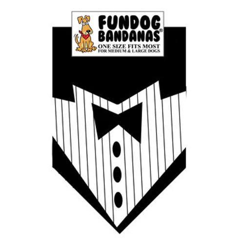Fun Dog Bandanas Tuxedo with Black Tie Pet Bandana 