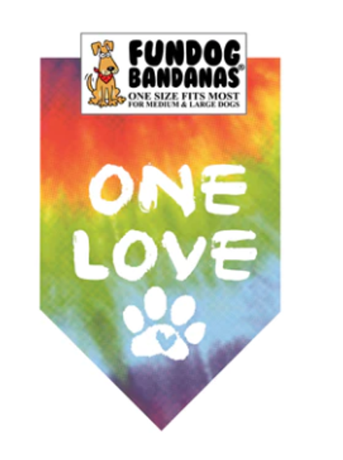 Fun Dog Bandanas One Love Pet Bandana 