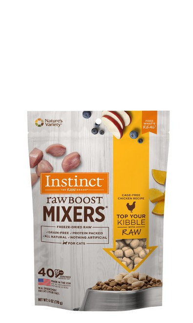 Instinct Raw Boost Mixers Chicken Recipe Grain-Free Freeze-Dried Cat Food Topper 6 oz