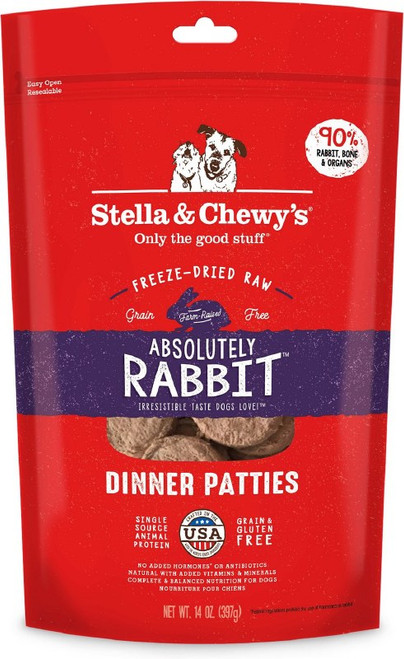 Stella & Chewy's Absolutely Rabbit Freeze-Dried Raw Dinner Patties for Dogs