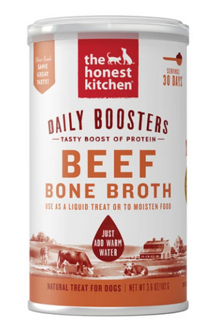The Honest Kitchen Daily Boosters Instant Beef Bone Broth With Turmeric for Dogs 3.6 oz
