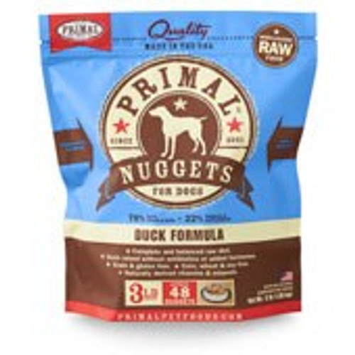 Primal Raw Frozen Nuggets Duck Formula Dog Food 3 lb