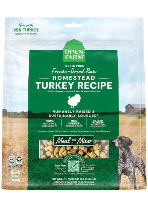 Open Farm Homestead Turkey Freeze-Dried Raw Dog Food 13.5 oz