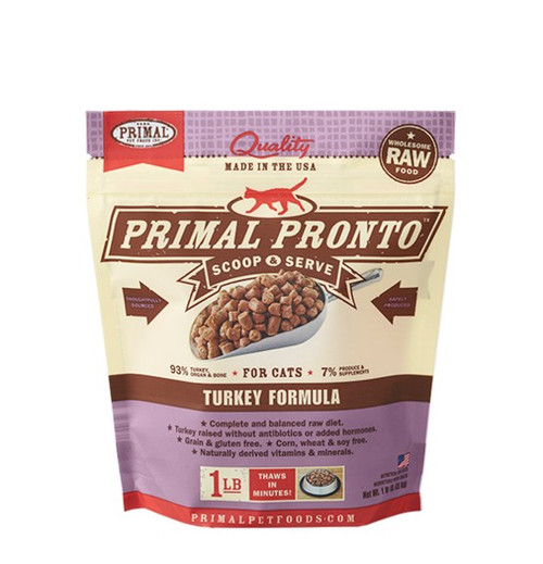 Primal Pronto Frozen Raw Turkey Formula Cat Food 1 lb