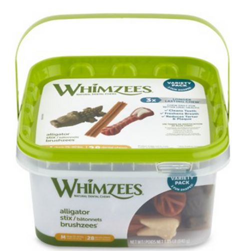 Whimzees Medium Variety Pack Dental Dog Treats 28 ct