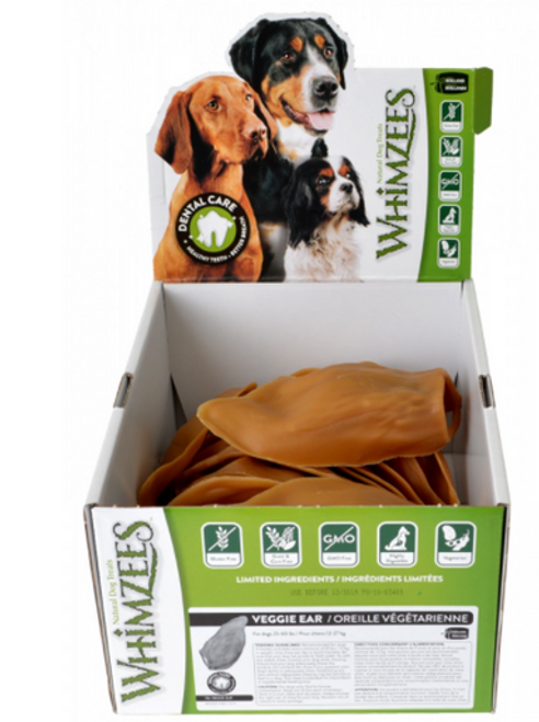 Whimzees Veggie Ear Dental Dog Treat each